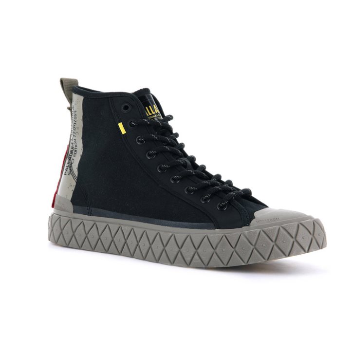 Palladium Palla Ace Supply Mid High Tops Women's Sneakers Black | UK K604-TOH